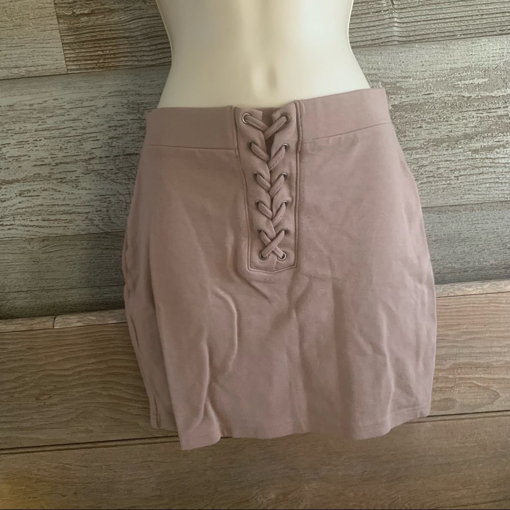 Brown lace up skirt in size small
